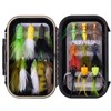 BASSDASH 18pcs Bass Fly Fishing Flies, Dry Wet Flies Poppers