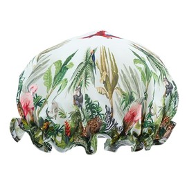 SMUG Shower Cap - Waterproof Shower Cap with Elastic Lining - Three Prints Available - Showers, Cooking, Spa Salon, Sleeping, Makeup - Shower Caps For Women UK Long Hair Short Hair - Jungle