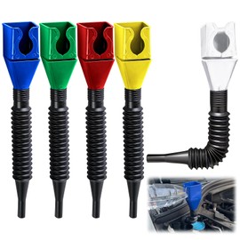 OneNine 5PCS Flexible Draining Tool Snap Funnel, 2023 New Universal Plastic Clasp Funnel, Multi-Function Convenient Large Funnels Wide Mouth for Automotive Oil and Household Uses