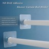 2Pack Shower Curtain Rod Holder, Upgraded Adhesive No Drill Tension