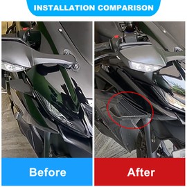 Motorcycle Fairing Winglets, PSLER Universal Wing Spoiler Carbon Fiber ABS Side Fairing Wings for Motorcycle Scooters Bike Modification