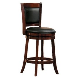 Homelegance Shapel Swivel Counter Height Barstool, 25"SH, Cherry (Solid Back)