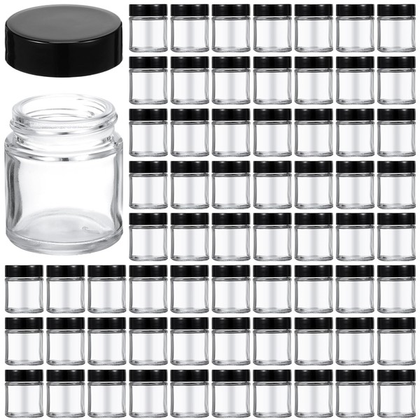 Aoriher 60 Pieces Glass Jars with Lids Clear Small Mason