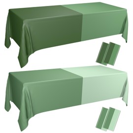 4 Pieces Sage Green Tablecloths Rectangle Assorted Gradient Green Table Cover Waterproof Tablecloth for Wedding Holiday Woodland Sage Green Baby Shower Decorations 130 x 220 cm