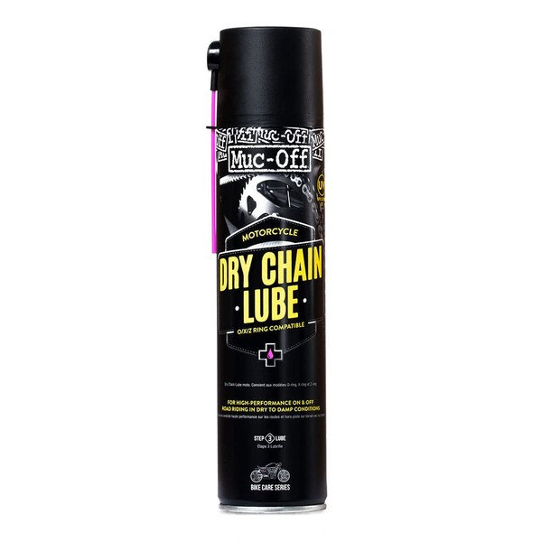 Muc-Off Dry Motorcycle Chain Lube, 13.5 fl oz - Motorcycle Chain Lubricant, Chain Wax for Dry Conditions - Motorcycle Chain Oil for On and Off-Road