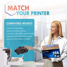 inkalfa 59A CF259A With Chip Compatible with HP 59A 59X CF259A CF259X Toner LaserJet Pro MFP M428dw M428fdn M428fdw M404dn M404dw M404 M428 M404n M304n M304dn M304dn M300 4 M40 46 M430 (Black, 1 Pack)