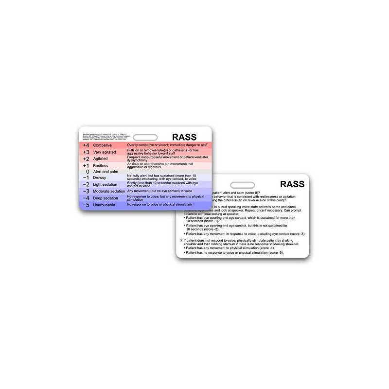 RASS - Richmond Agitation Sedation Scale - Horizontal Badge Reference