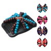 LOVEF 3 Pcs Women Magic Hair Combs Wood Beaded Stretch