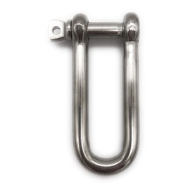 Stainless Steel Shackle Long Shape Diameter 5 mm V4A A4 AISI 316 Stainless Steel Round Shackle D-Shackle Wire Rope Connector with Eye Bolt Stainless Steel [Choice of Sizes 4 5 6 8 10 12 mm] (5 mm, 1x)