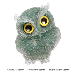 Nupuyai Green Aventurine Stone Owl Figure Decoration, Large Crystal Owl Stone Statue, Healing Stone Owls Gifts for Women, Resin Birds Animal Figure Witch Home Garden Decoration