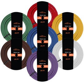 BEST CONNECTIONS 7 Way Trailer Wire Combos Heavy Duty 14 Gauge 7-Conductor Insulated Cable Durable, Weatherproof, Color-Coded 7 Way Wiring Extension for RV and Automotive (7 Rolls – 25ft Each)