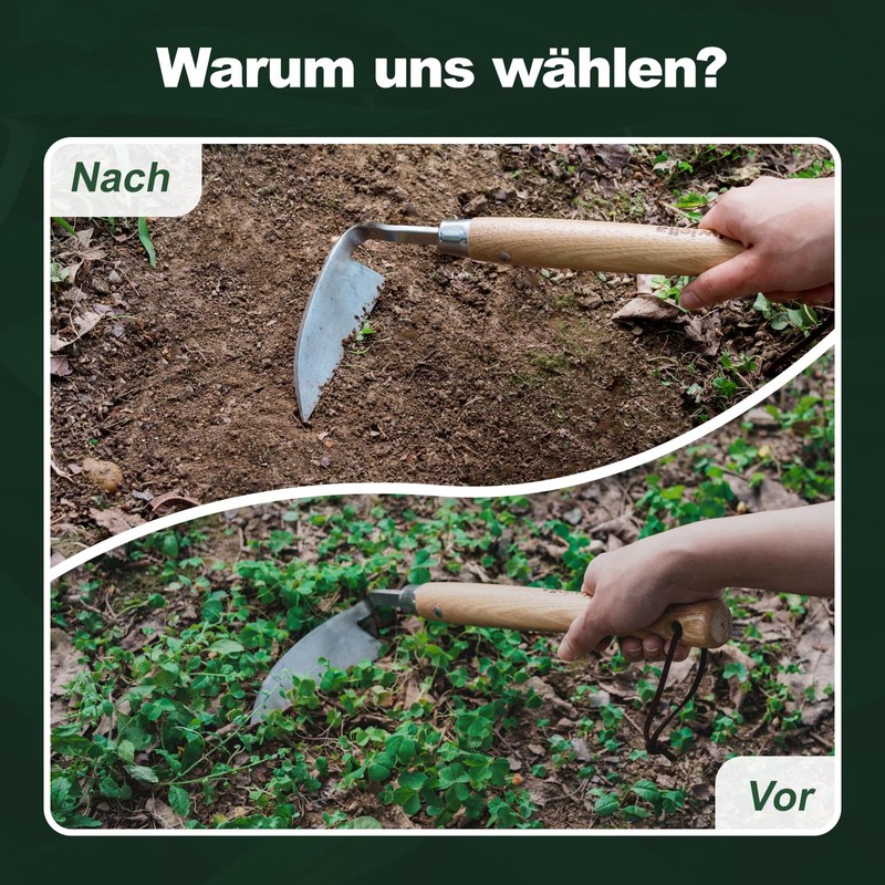 Eadwiella Stainless Steel Garden Hoe Cutting Hoe Garden Tool