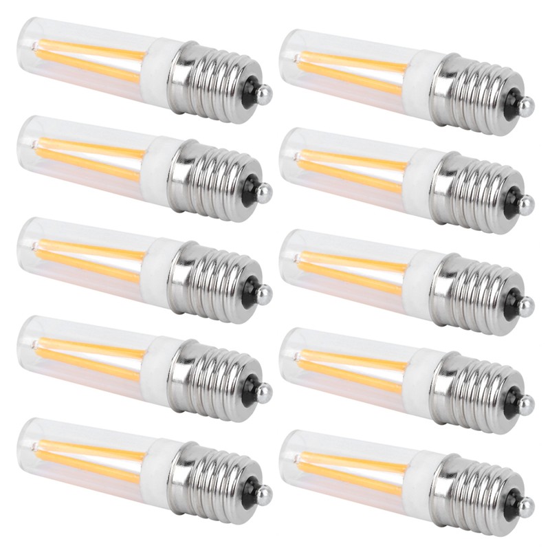 10Pcs E17 Long Filament Bulbs AC110V 3W for Chandelier Ceiling