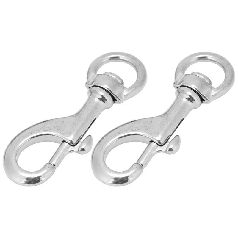 2pcs 80MM Diving 316 Stainless Steel Swivel Eye Snap Hook