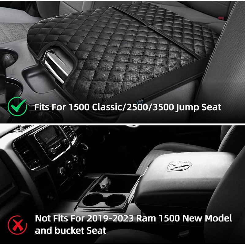 Center Console Cover Compatible with 2013-2018 Dodge Ram 1500 &