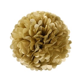 Wrapables 8" Set of 5 Tissue Pom Poms Party Decorations for Weddings, Birthday Parties Baby Showers and Nursery Décor, Gold Metallic