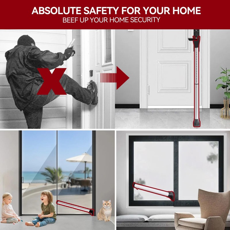 Acemining Upgraded Door Security Bar & Sliding Patio Bar, Heavy