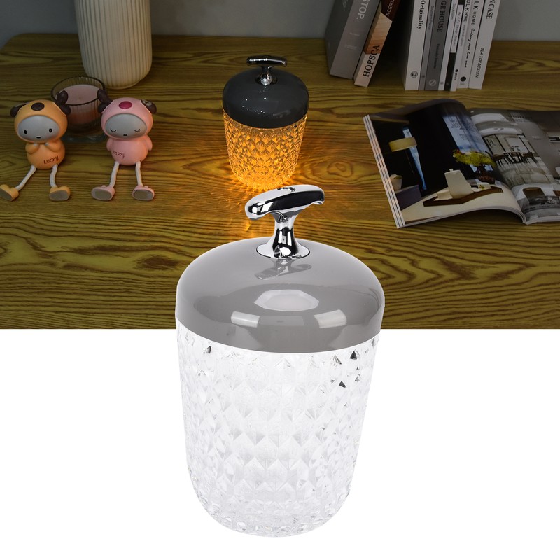 LED Crystal Table Lamp 3 Color Dimming USB Rechargeable Night