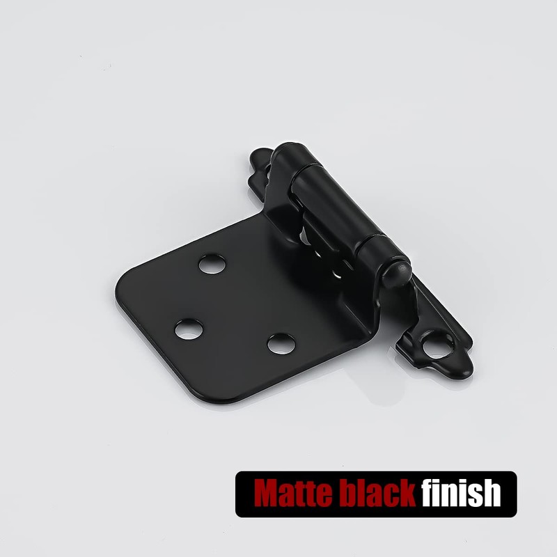 JQK 1/2 Inch Overlay Cabinet Door Hinges Black, 50 Pack