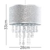 Modern Silver Glitter Cylinder Ceiling Pendant Light Shade with Clear