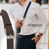 Zerimar Leather Belt - Inner Zip Belt for Anti-Theft -