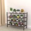 Dranixly Shoe Rack,2-Tier Bamboo Stackable Shelf Storage Organizer for Entryway,