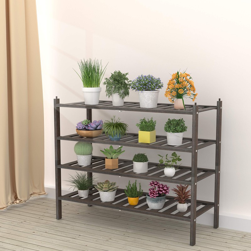 Dranixly Shoe Rack,2-Tier Bamboo Stackable Shelf Storage Organizer for Entryway,
