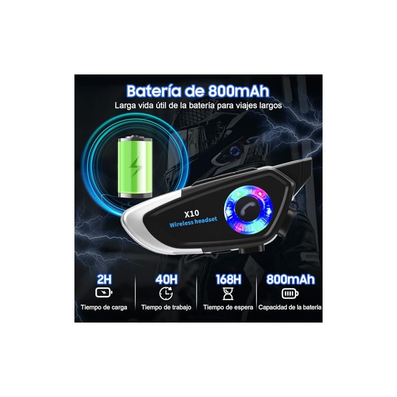 Intercomunicador para Casco de Moto con MicróFono, Auricular Bluetooth 5.4,