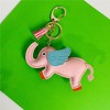 QTMY Cute Leather Elephant Keychain Keyring for Women,Purse Bag Charms