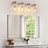 Farmhouse Vanity Light for Bathroom, 4-Light White Wood Bathroom Vanity