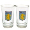 Aston Villa FC Aston Villa Two Pack Shot Glasses, Multicoloured,