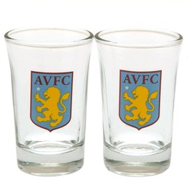 Aston Villa FC Aston Villa Two Pack Shot Glasses, Multicoloured, Single