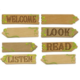 Eureka Once Upon A Dream Directional Signs Mini Bulletin Board Set and Classroom Decorations for Teachers, 8 Pieces