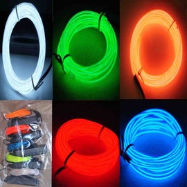 JYtrend 5 Pack 9ft Neon Light El Wire w/Battery Pack