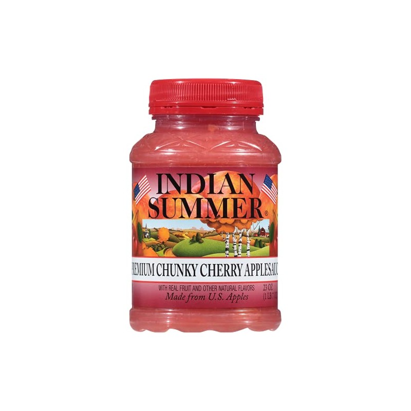 Indian Summer Chunky Cherry Applesauce, 23 Ounce (Pack of 6)