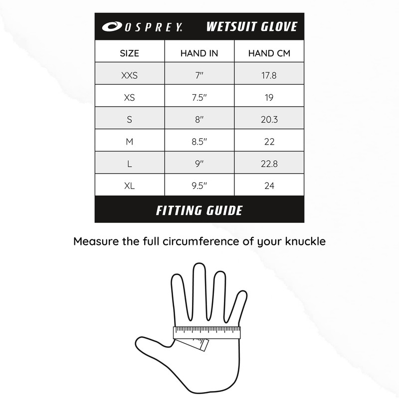 Osprey Wetsuit Gloves, 3 mm Neoprene Surfing Diving Watersport Gloves,