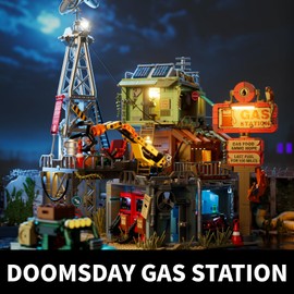 Brixelion Doomsday Building Set, Modular Building Blocks with Lighting, Car, Minifigures Building Bricks Set - 2043PCS Architecture Toy Model Kits Gifts Collection Display for Adults Teens