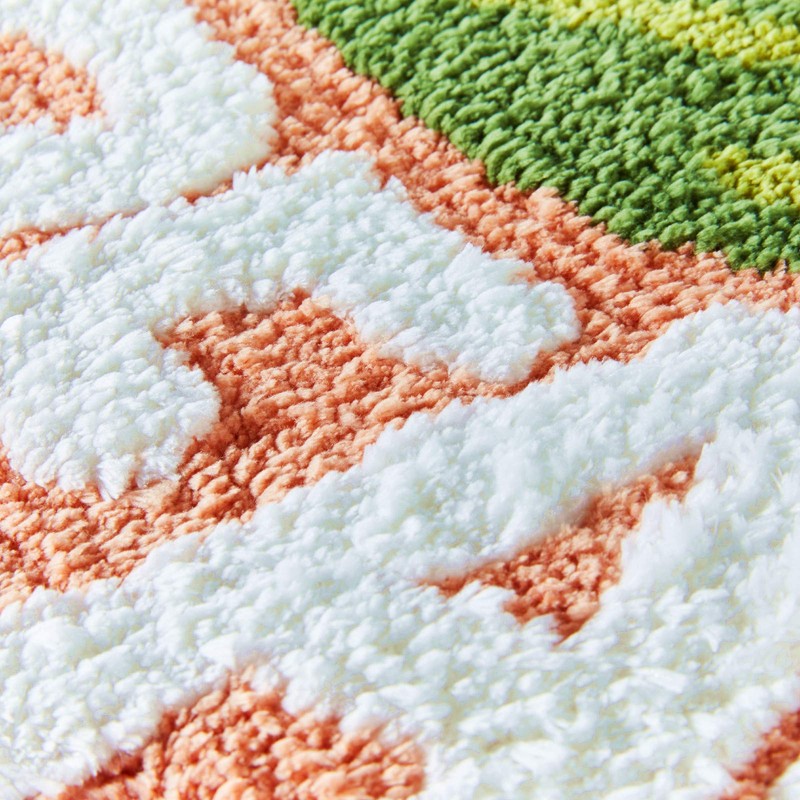 Peach Clean Bath Mat, Bathroom Decor Area Rug Peachy, Soft