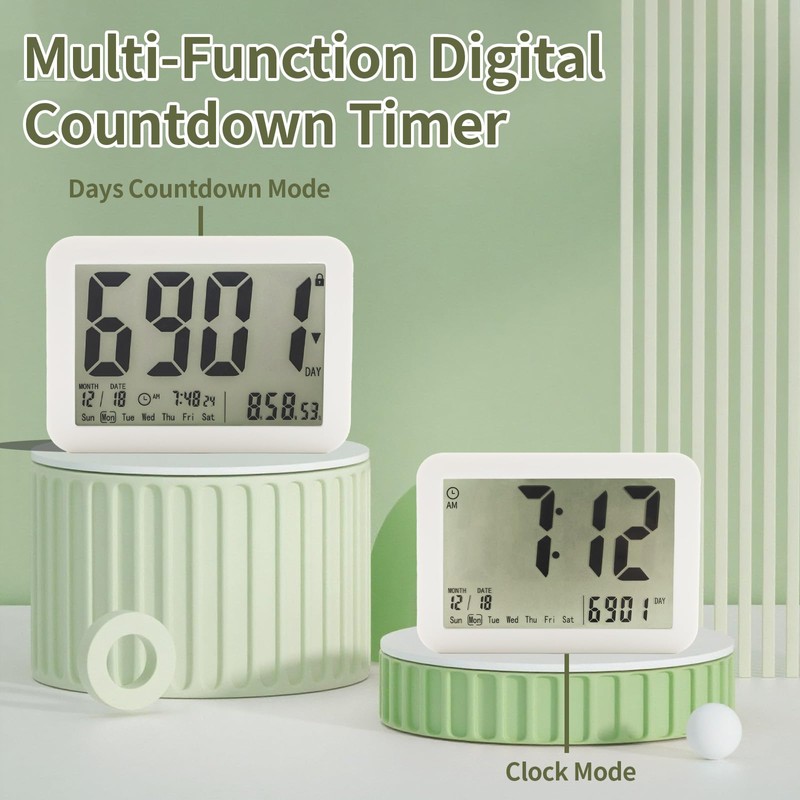 LUCKY TIME 9999 Days Digital Countdown Clock, Large Display LCD