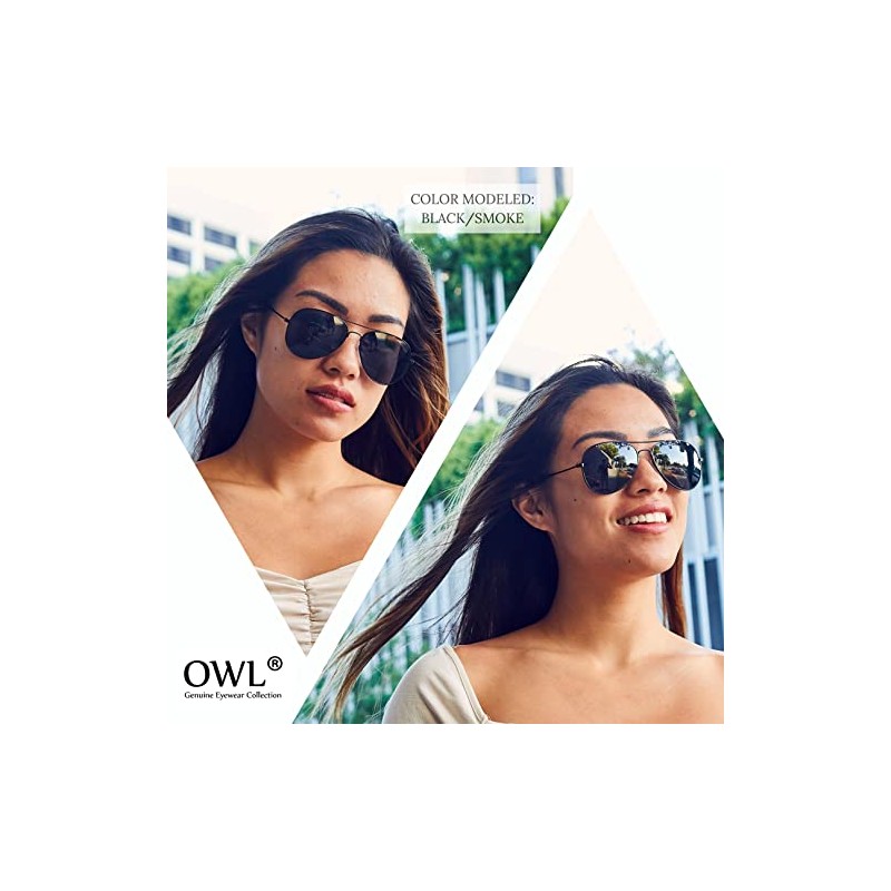 Aviator Sunglasses Smoke Lens Silver Metal Frame