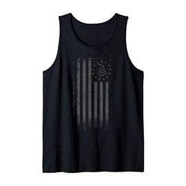Betsy Ross Flag, 13 Colonies, Gadsden Snake Tactical Black Tank Top