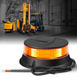 DAYSEN LED Amber Beacon Strobe Light, 4.2" Flashing Emergency Lights, Permanent Mount 360°Rotating Rooftop Safety Warning Light for Trucks Tractors Golf Carts UTV & ATV Car(Screw)