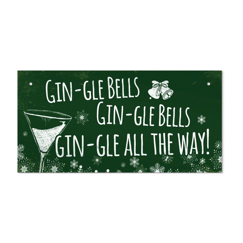 Second Ave Funny Gin-gle Bells Christmas Xmas Wooden Hanging Decoration