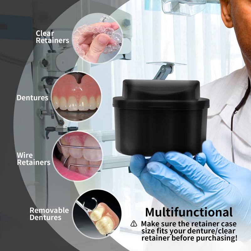 Annhua Denture Cup Retainer Cleaning Case Denture Soaking Container With