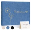 Lanpn Funeral Guest Book for Celebration of Life, Linen Memorial