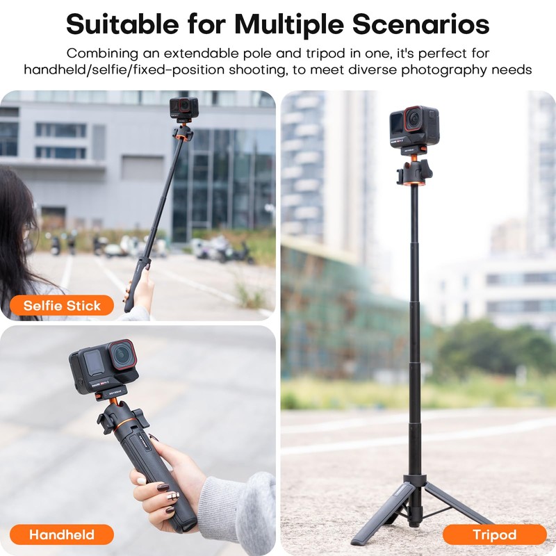 REYGEAK 21" Action Camera Tripod for Insta 360 X5/X4 Air/Ace