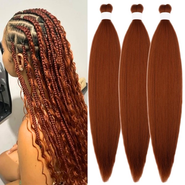Brown Pre-stretched Braiding Hair hypoallergenic ez braid Color 30 pre