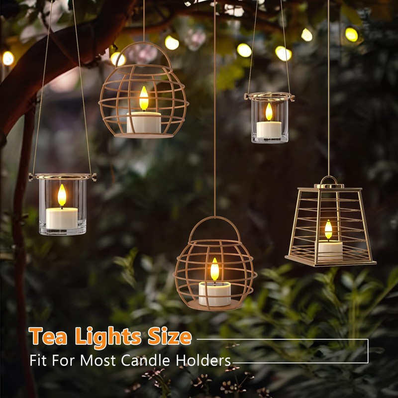 PChero 6 Pack Solar Tea Lights Outdoor Waterproof, Small Solar