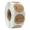 1" Inch Round Natural Kraft Homemade with Love Stickers / 500 Labels per roll