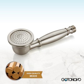 gotonovo Handheld Shower Head Showerhead Handheld Sprayer Shower Wand Removable Shower Head Powerful Shower Heads High Pressure Round Brushed Nickel